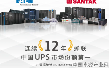 伊顿 UPS 业务销售额在中国整体市场中连续 12 年排名第一