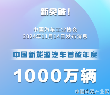 中国新能源汽车首破年度1000万辆